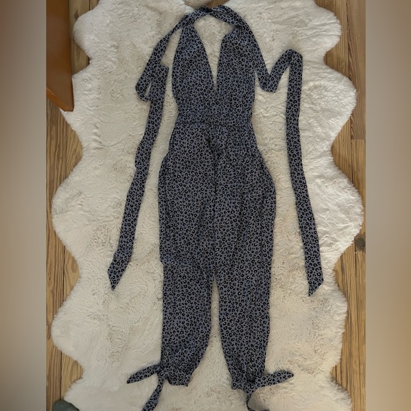 Make an Appearance Light Blue Leopard Print Jumpsuit by Lulu’s - Picture 4 of 8